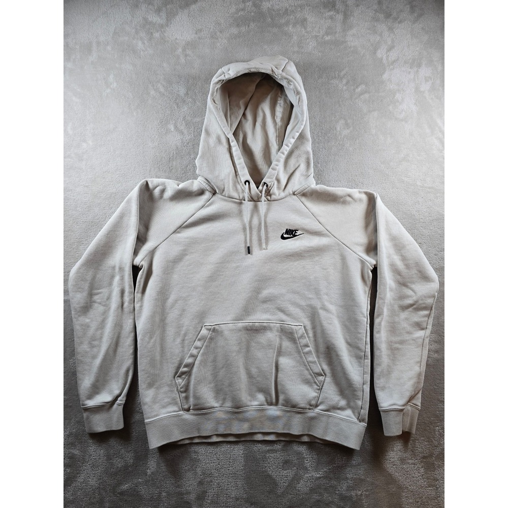 Nike Sportswear Essential Fleece Hoodie Womens S Beige Athleisure BV4124 072